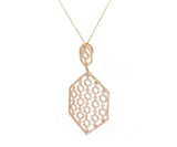 New 2.16ctw Diamond Open Honeycomb Pendant Necklace in 14K