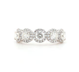 1.94ctw Round Diamond Five Stone Halo Band Ring in 18K