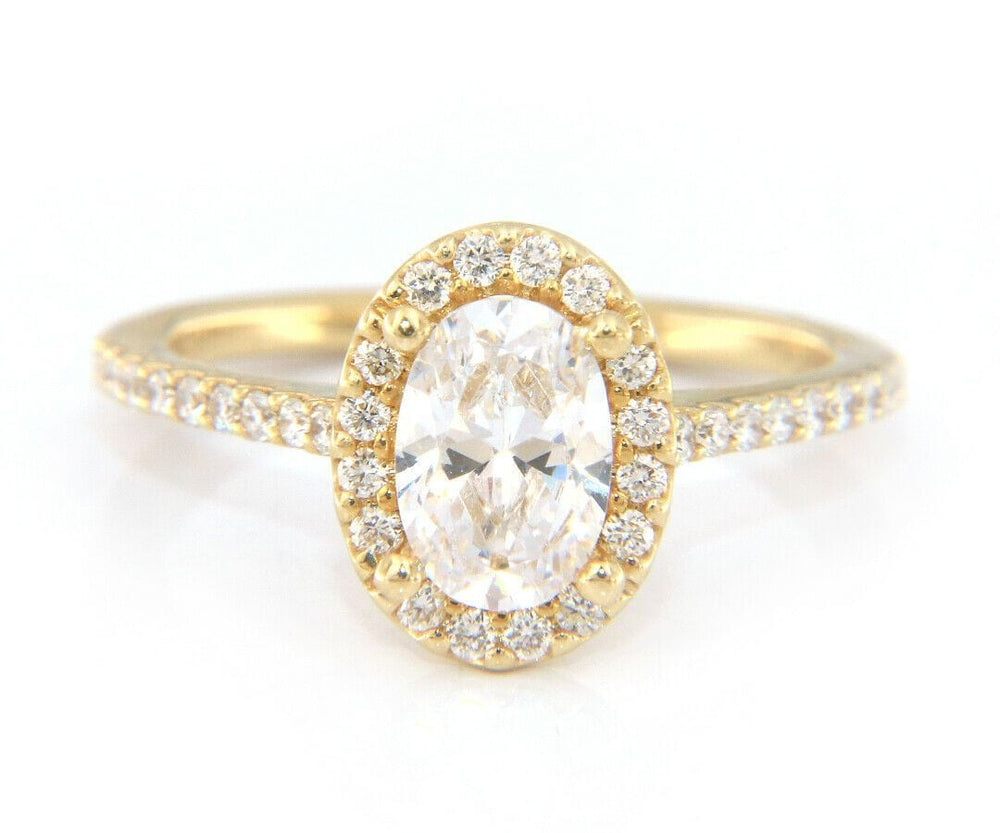 New Gabriel & Co. Oval Diamond Halo Semi Mount Ring in 14K