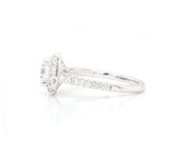 New Gabriel & Co. 1.16ctw Diamond Cushion Halo Semi Mount Ring in 14K