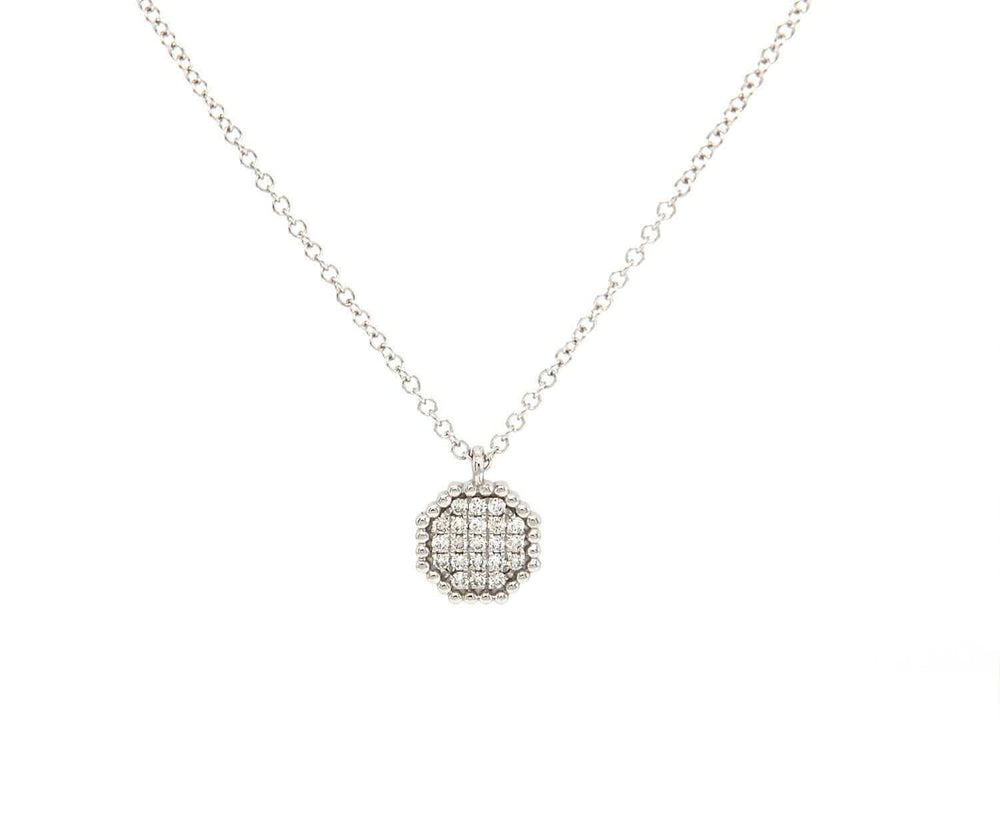 New Gabriel & Co. 0.11ctw Pave Diamond Octagon Pendant Necklace in 14K