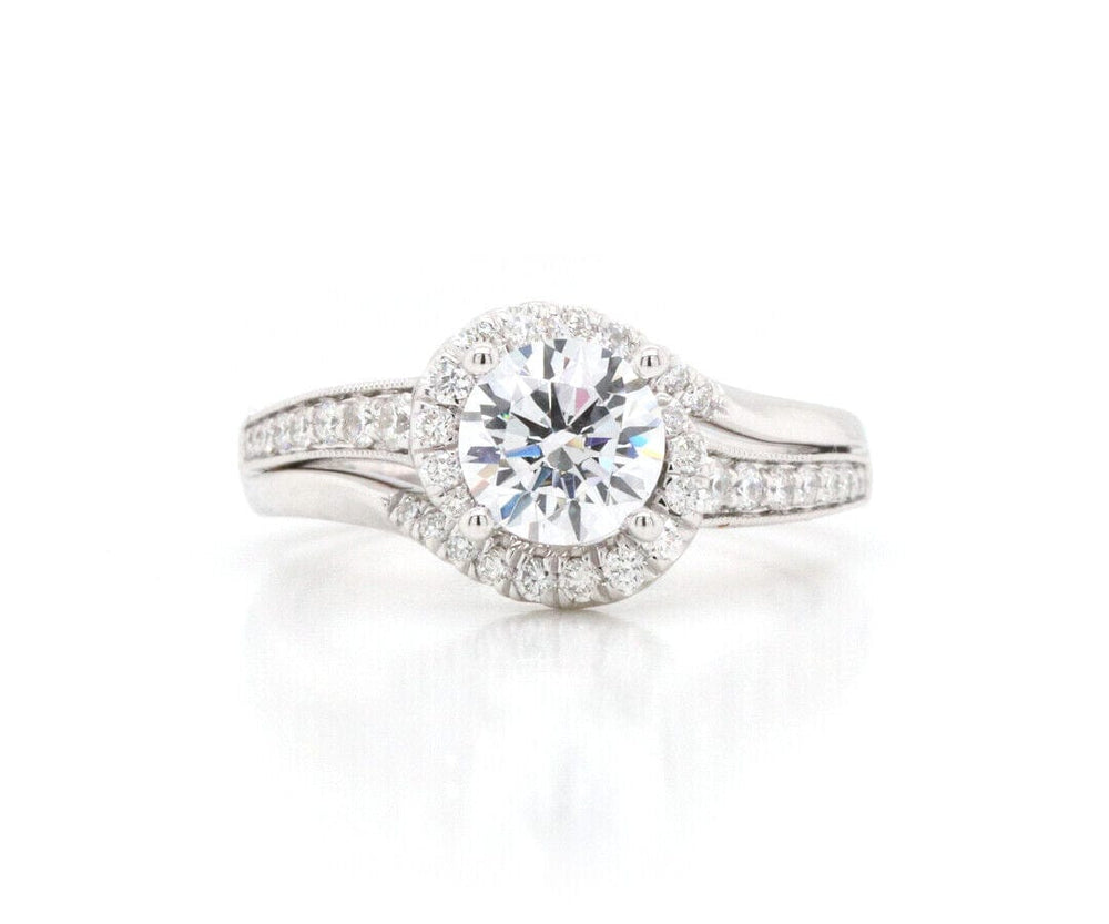 New Gabriel & Co. 0.37ctw Diamond Swirl Semi Mount Ring in 14K