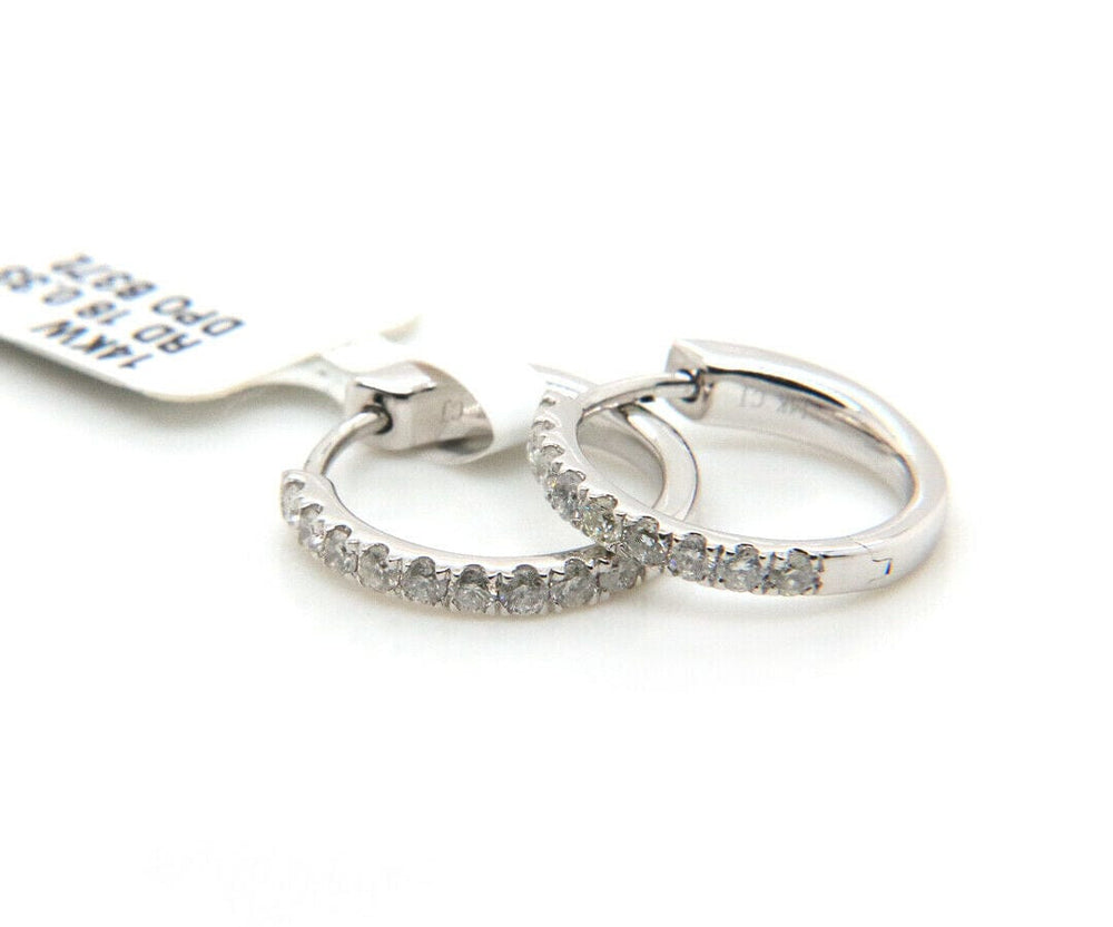 New 0.33ctw Diamond Small Hoop Earrings in 14K