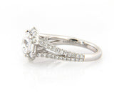 New Gabriel & Co. 1.01ctw Baguette & Round Diamond Cushion Frame Semi Mount 14kt