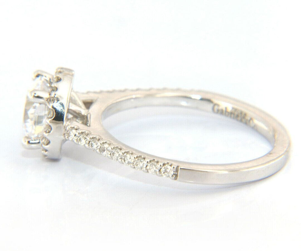 New Gabriel & Co. Diamond Halo Semi Mount Ring in 14kt