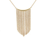 New Gabriel & Co. Curved Bar Multi Strand Fringe Necklace in 14K