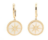 New Doves By Doron Paloma Diamond and Mother of Pearl Drop Earrings in 18K