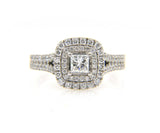 Vera Wang 1.50ctw Princess Diamond Double Frame Engagement Ring in 14K