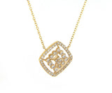 New 0.45ctw Diamond Double Open Frame Pendant Necklace in 10K