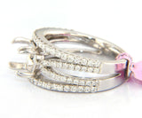 New Multi Row Shared Prong Semi Mount Ring in 14K
