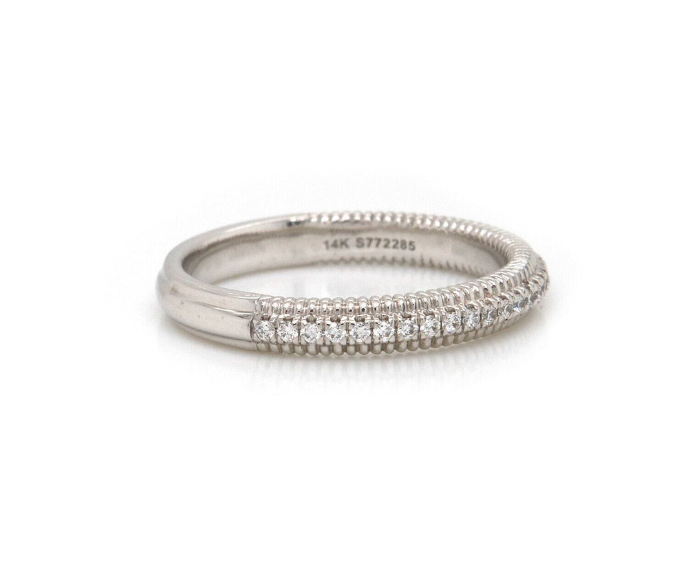 New Gabriel & Co. Shared Prong Diamond Milgrain Band Ring in 14K
