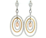 New 2.00ctw Diamond Two Tone Layered Dangle Earrings in 14K