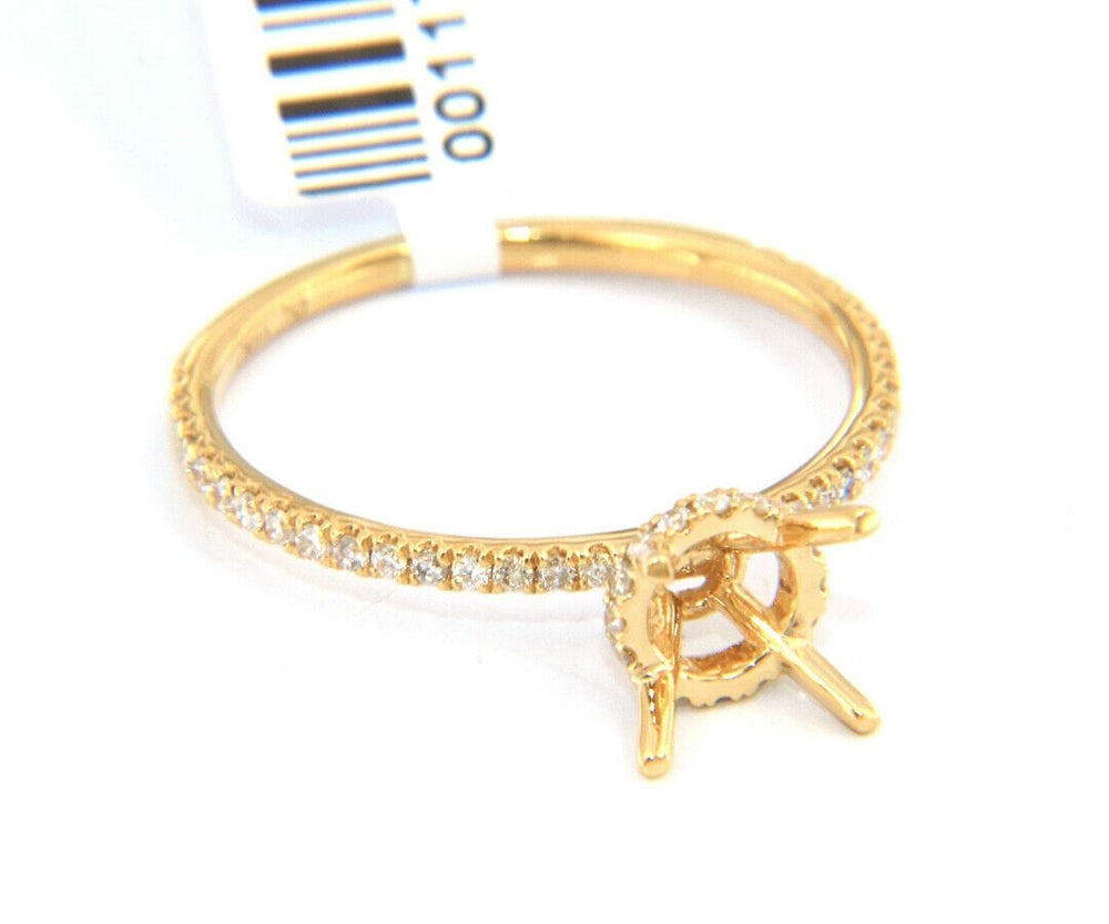 New Odelia 0.28ctw Diamond Straight Under Halo Semi Mount Ring in 18K