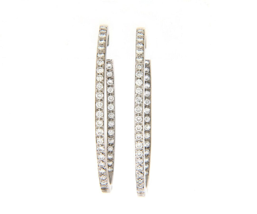 Sonia Bitton 2.75ctw Diamond Oval Inside Out Hoop Earrings in 14K