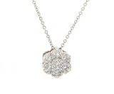 0.40ctw Diamond Hexagon Cluster Pendant Necklace in 18K