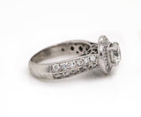1.50 CTW Round Halo Double Row Diamond Engagement Ring In 14K
