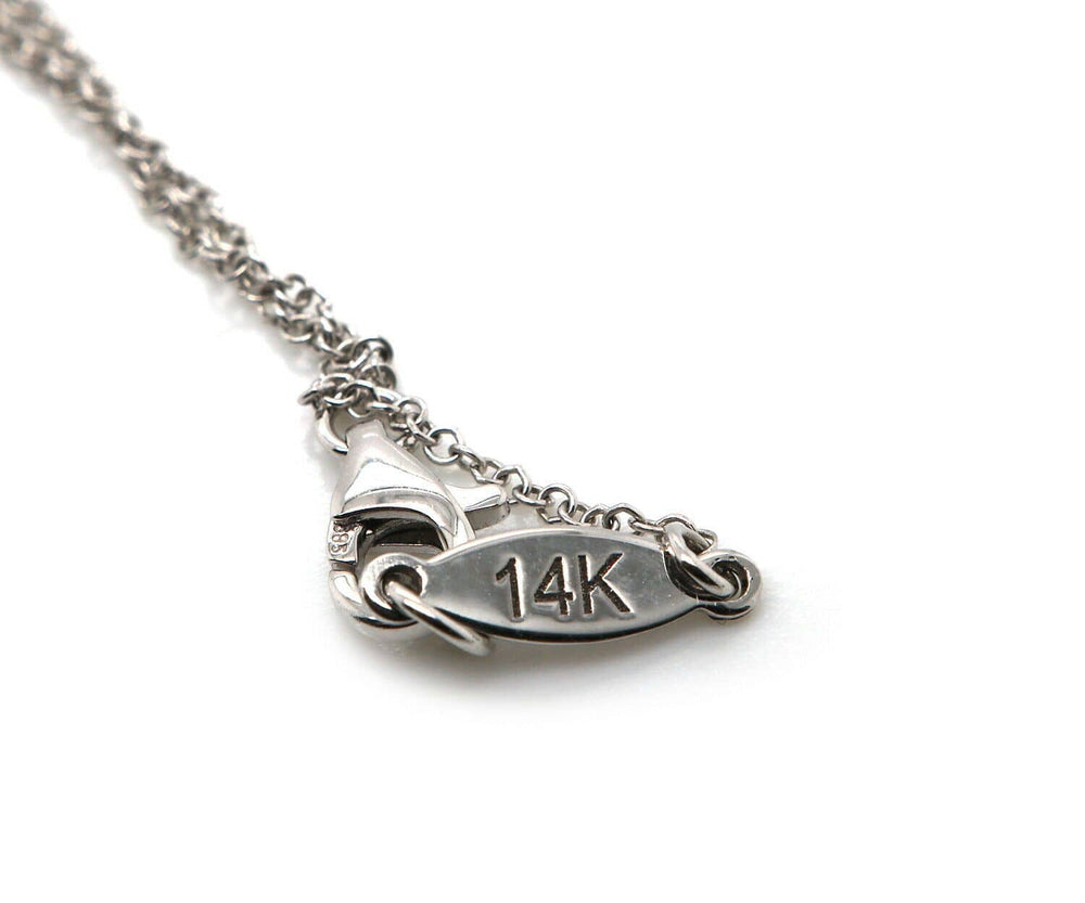 New Gabriel & Co. 0.12ctw Pave Diamond Double Braided Cushion Pendant Necklace in 14K