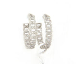 New 1.36ctw Diamond Curb Link Style Hoop Earrings in 14K