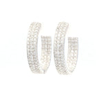 New 1.27ctw Pave Diamond Inside Out Hoop Earrings in 14K