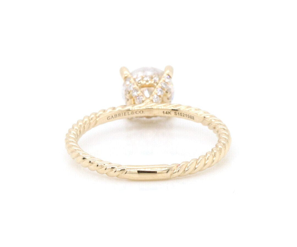 New Gabriel & Co. 0.11ctw Diamond Underhalo Semi Mount Ring in 14K
