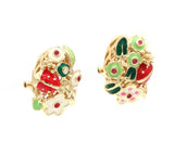 Cetas Enamel Flower and Ladybug Earrings in 14K