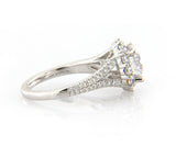 New Gabriel & Co. 1.06ctw Diamond Halo Split Shank Semi Mount Ring in 14K