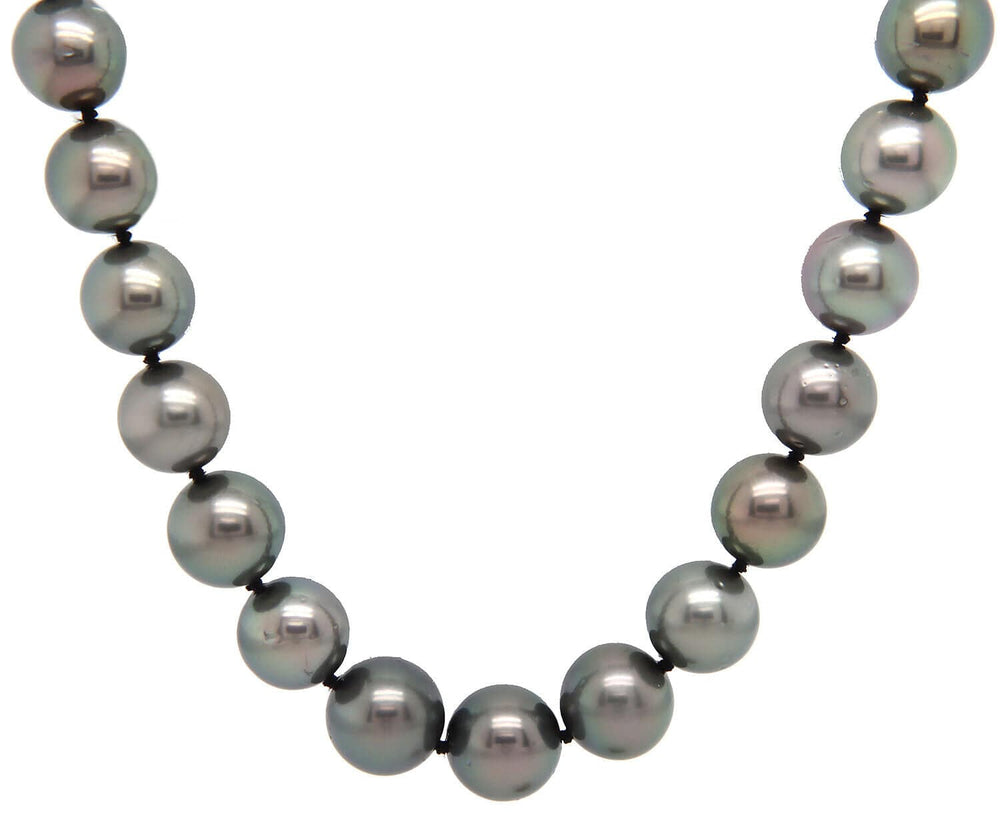 Iridesse Tahitian Diamond and Graduated Pearl Strand Necklace in 18K