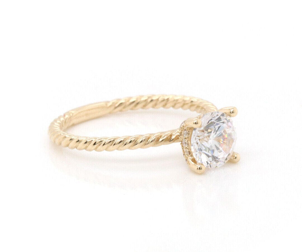 New Gabriel & Co. 0.11ctw Diamond Underhalo Semi Mount Ring in 14K