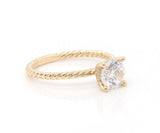 New Gabriel & Co. 0.11ctw Diamond Underhalo Semi Mount Ring in 14K
