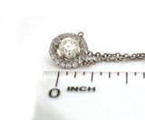 0.50 CTW Round Diamond Halo Bezel Pendant Necklace In 14K