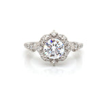 New Gabriel & Co. 0.35ctw Diamond Scalloped Halo Semi Mount Ring in 14K