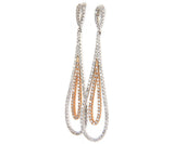 New 1.50ctw Diamond Two Tone Double Teardrop Dangle Earrings in 14K