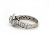 1.50 CTW Round Halo Double Row Diamond Engagement Ring In 14K