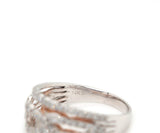 New 0.68ctw Diamond Swirling Two Tone Dome Ring in 14K