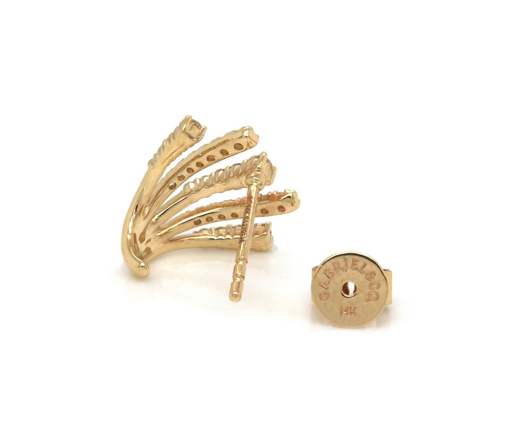 New Gabriel & Co. 0.52ctw Diamond Fan Stud Earrings in 14K