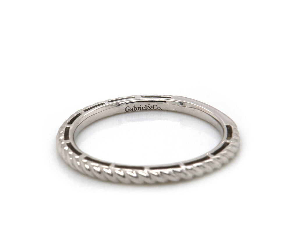 New Gabriel & Co. Twisted Rope Stackable Band Ring in 14K