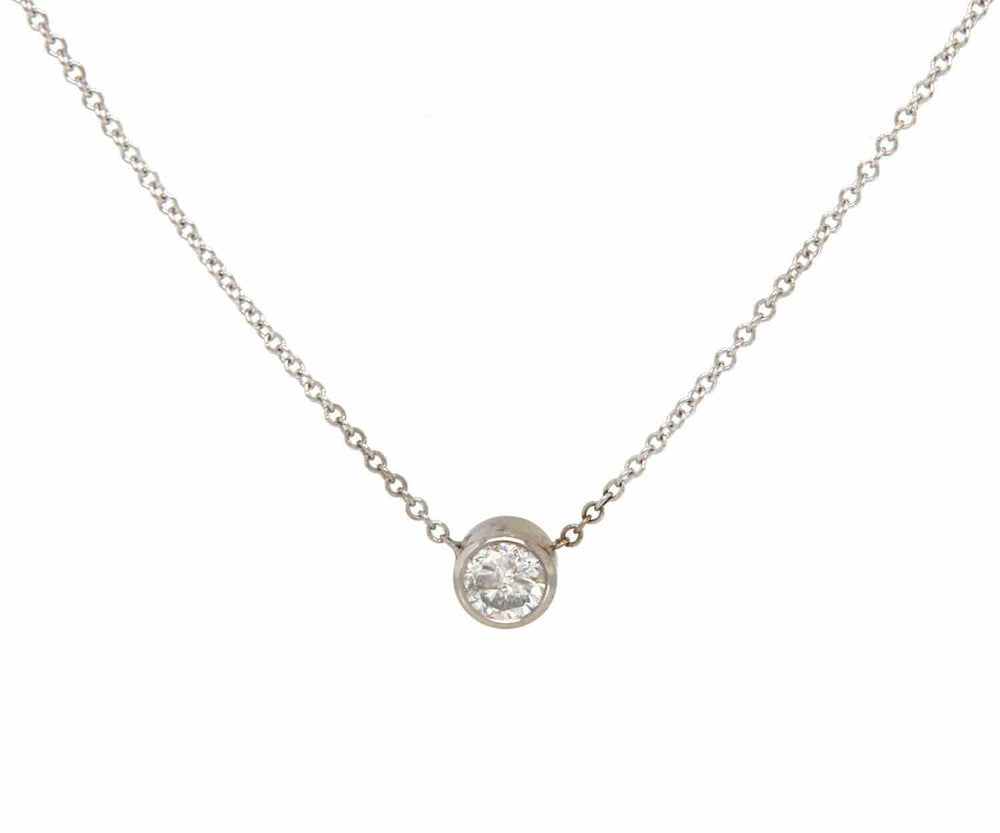 0.33ct Diamond Bezel Set Solitaire Necklace in 14K