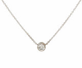 0.33ct Diamond Bezel Set Solitaire Necklace in 14K