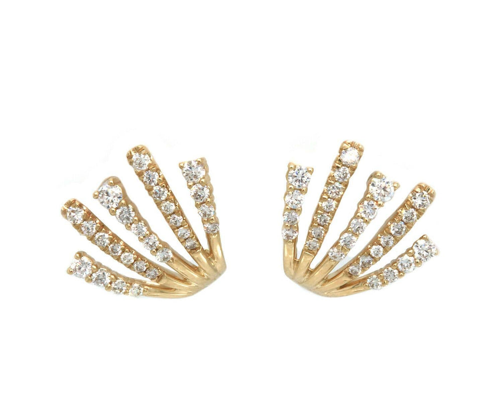 New Gabriel & Co. 0.52ctw Diamond Fan Stud Earrings in 14K