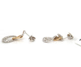 New 0.96ctw Diamond Two Tone Loop Dangle Earrings in 14K