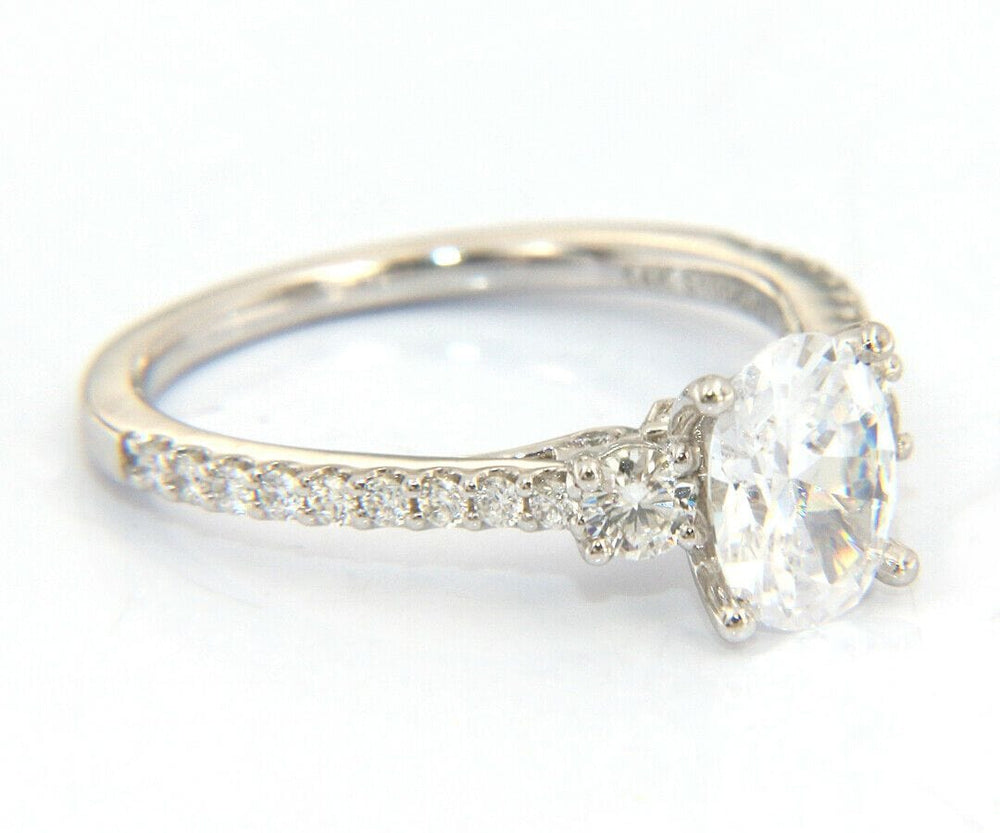 New Gabriel & Co. Diamond Three Stone Semi Mount Ring in 14K