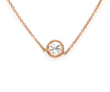 0.56ctw Diamond Solitaire Pendant Necklace 14K Rose Gold W/ Cert