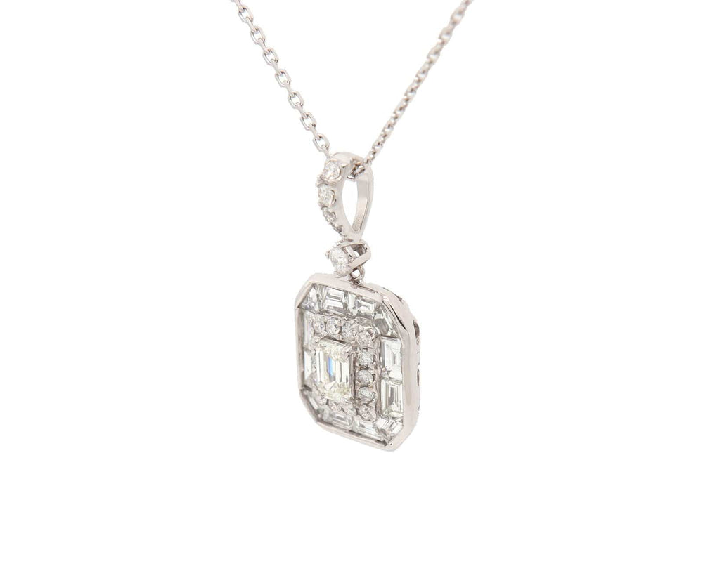 New 1.11ctw Mixed Diamond Pendant Necklace in 14K