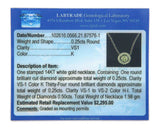 0.50 CTW Round Diamond Halo Bezel Pendant Necklace In 14K