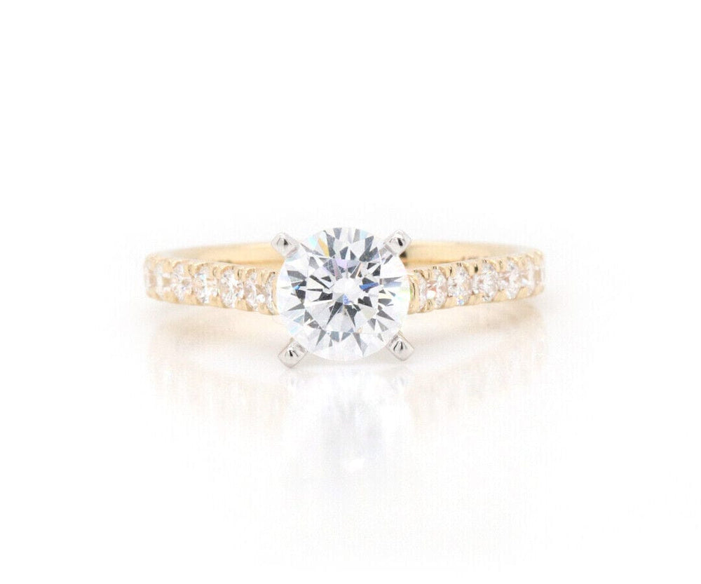 New Gabriel & Co. 0.51ctw Diamond Shared Prong Semi Mount Ring in 14K