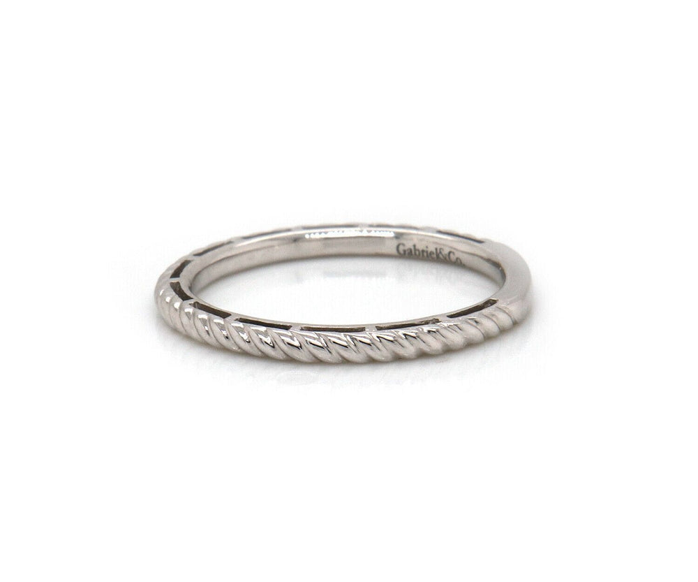 New Gabriel & Co. Twisted Rope Stackable Band Ring in 14K