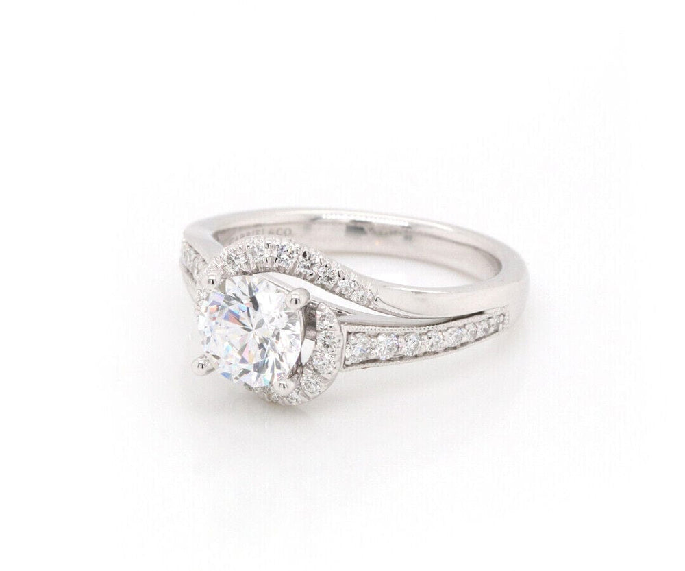 New Gabriel & Co. 0.37ctw Diamond Swirl Semi Mount Ring in 14K