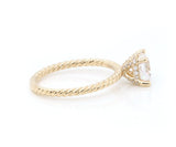 New Gabriel & Co. 0.11ctw Diamond Underhalo Semi Mount Ring in 14K