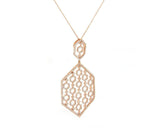 New 2.16ctw Diamond Open Honeycomb Pendant Necklace in 14K