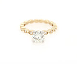 Gabriel & Co. 1.38ctw Round Diamond Two Tone Milgrain Engagement Ring in 14K